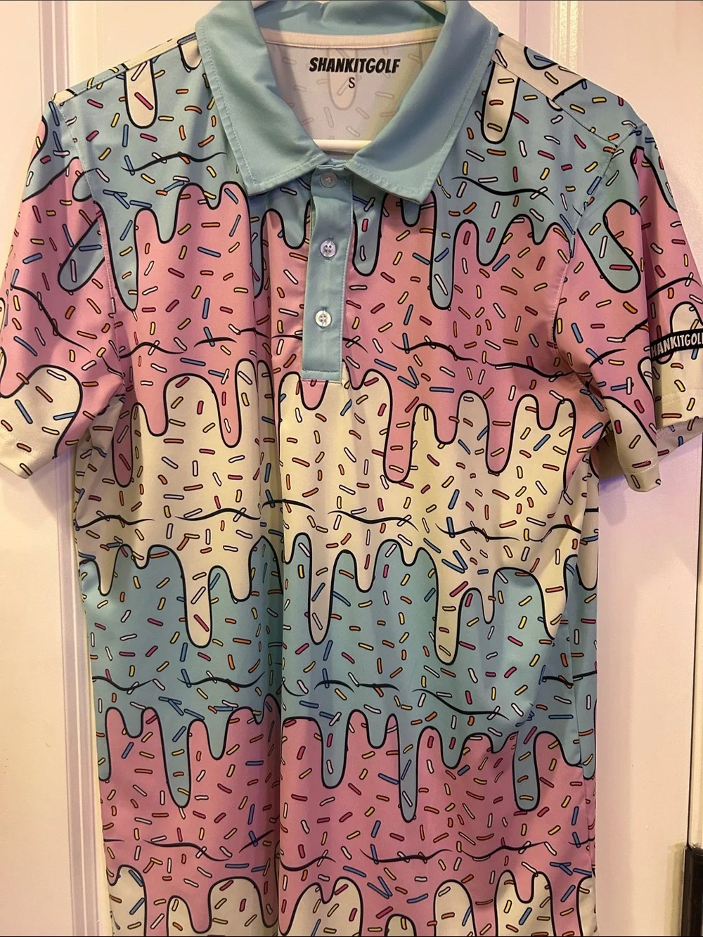 Kids' Pastel Drip Polo in Blue, Pink & Cream
